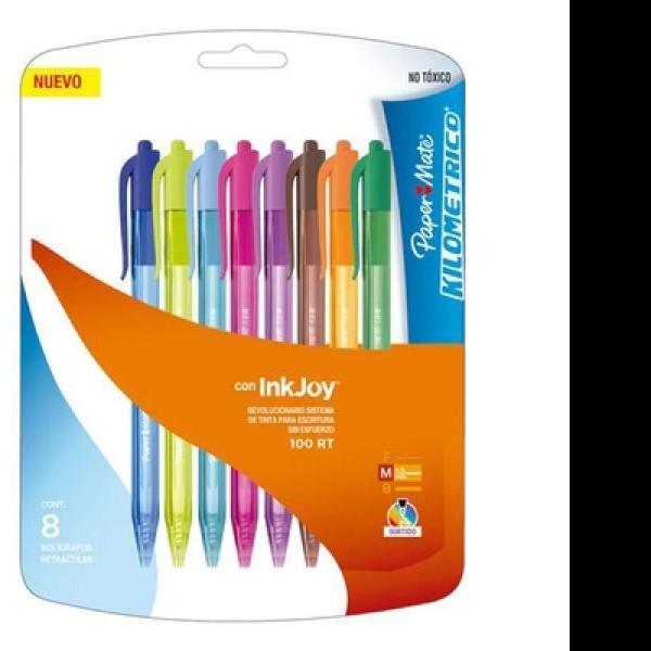 BOLIGRAFO KILOMETRICO 100 1.0MM RT VCOL. ESTUC.C8 C36